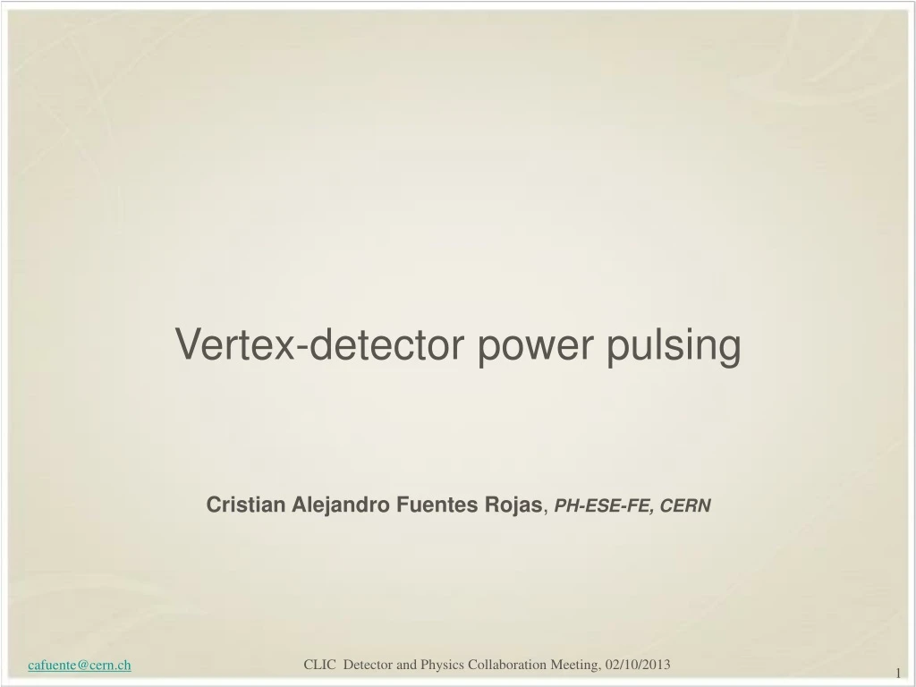 vertex detector power pulsing