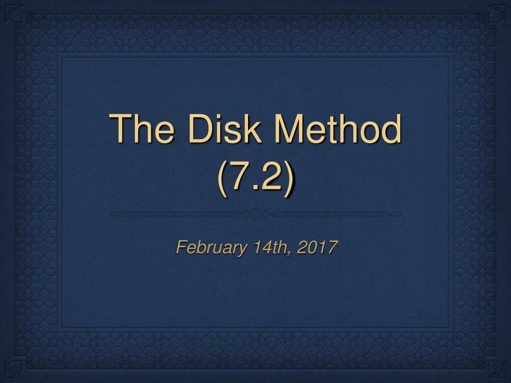 the disk method 7 2