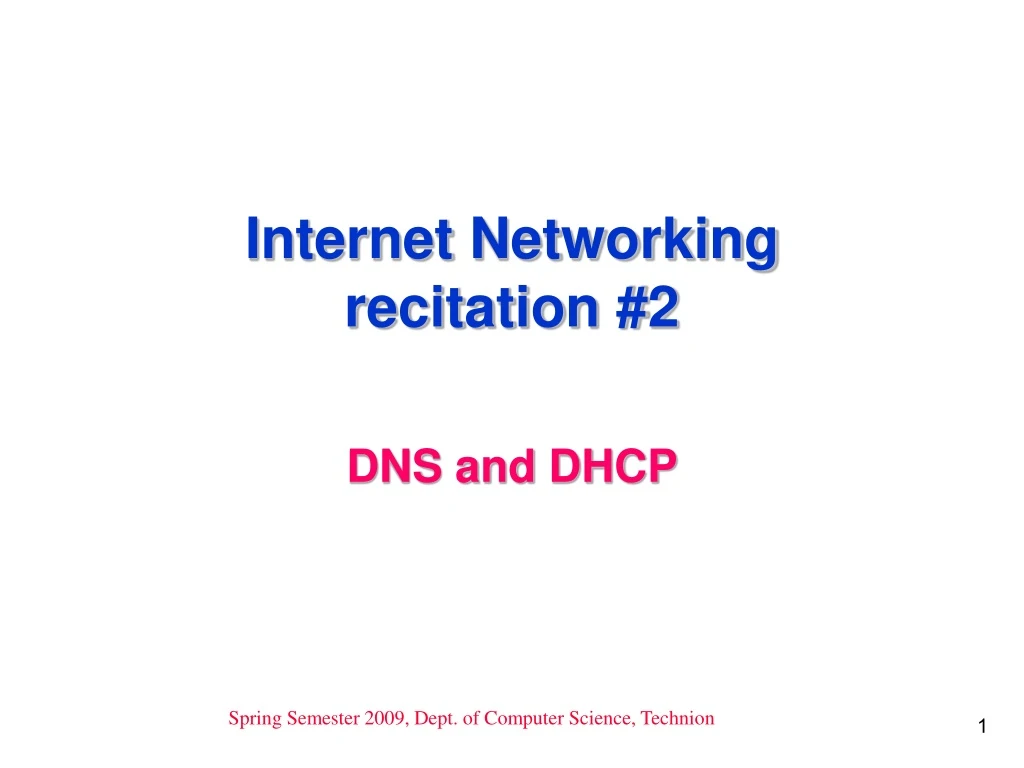 internet networking recitation 2