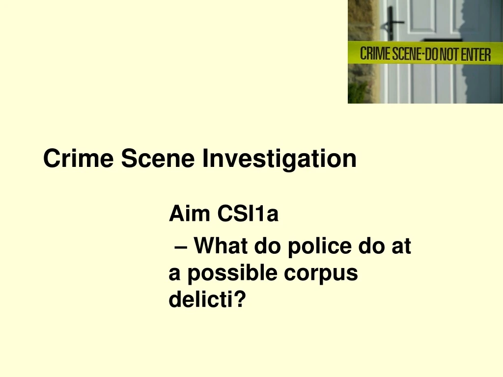 crime scene investigation