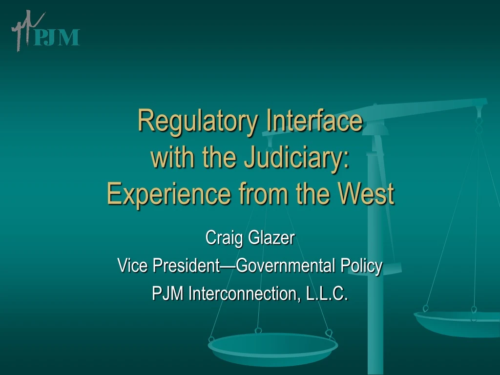 regulatory interface with the judiciary experience from the west