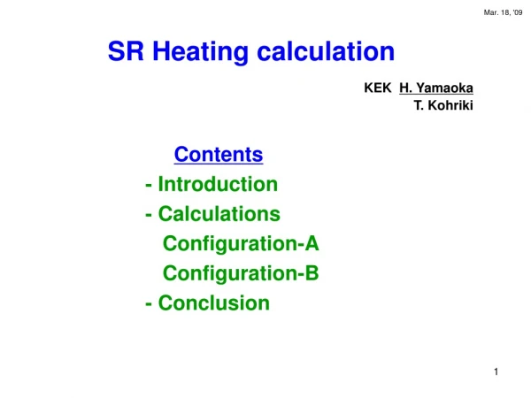 SR Heating calculation