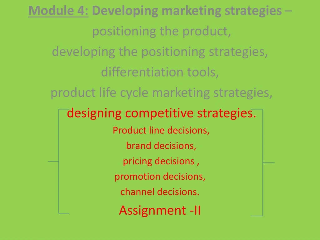 module 4 developing marketing strategies