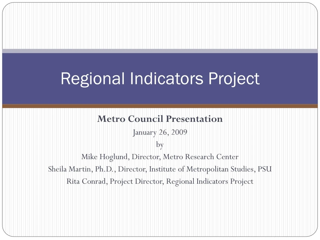 regional indicators project