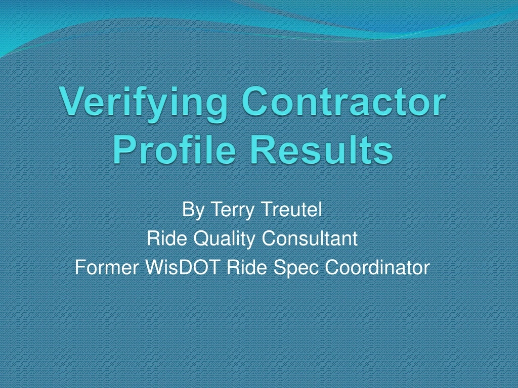 verifying contractor profile results