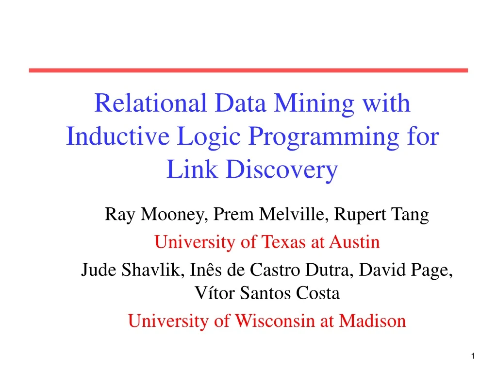 relational data mining with inductive logic programming for link discovery