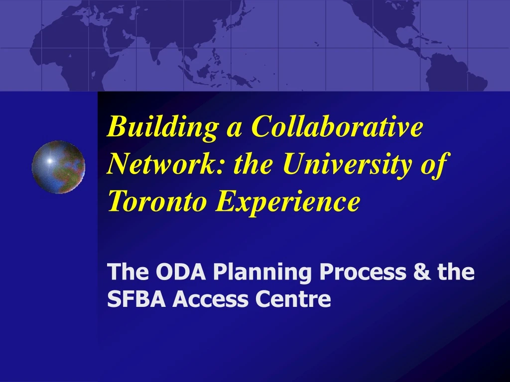 building a collaborative network the university of toronto experience