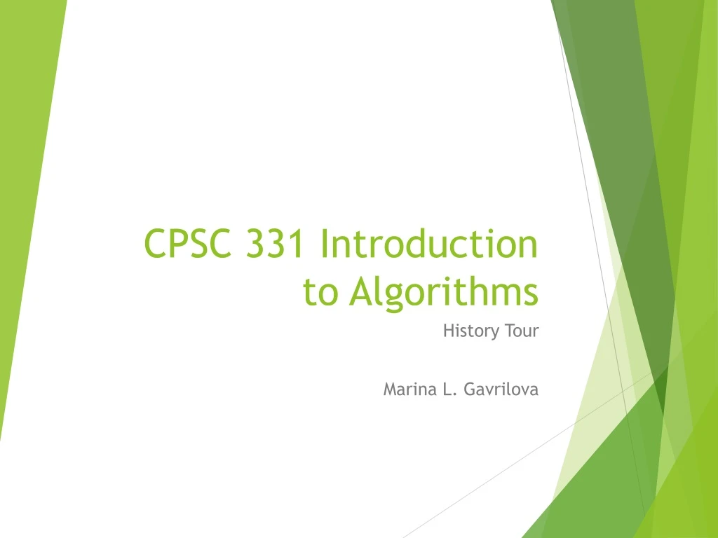 cpsc 331 introduction to algorithms