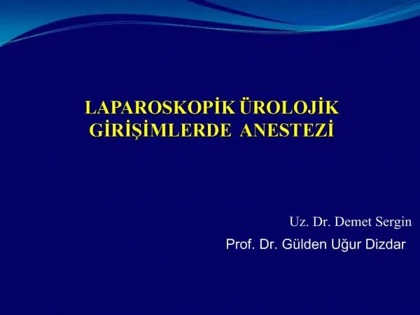 Uz. Dr. Demet Sergin Prof. Dr. G lden Ugur Dizdar