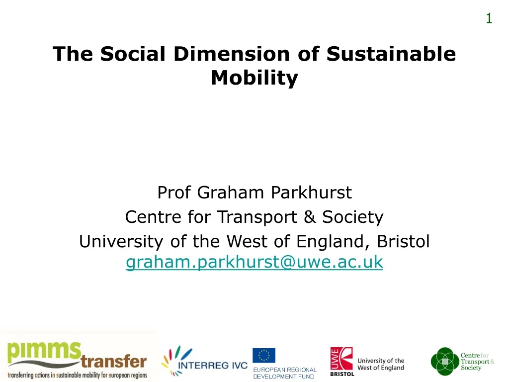 the social dimension of sustainable mobility