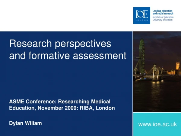 Research perspectives and formative assessment