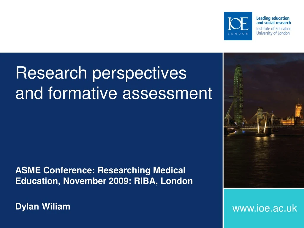 research perspectives and formative assessment