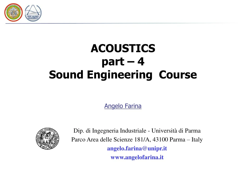 acoustics part 4 sound engineering course