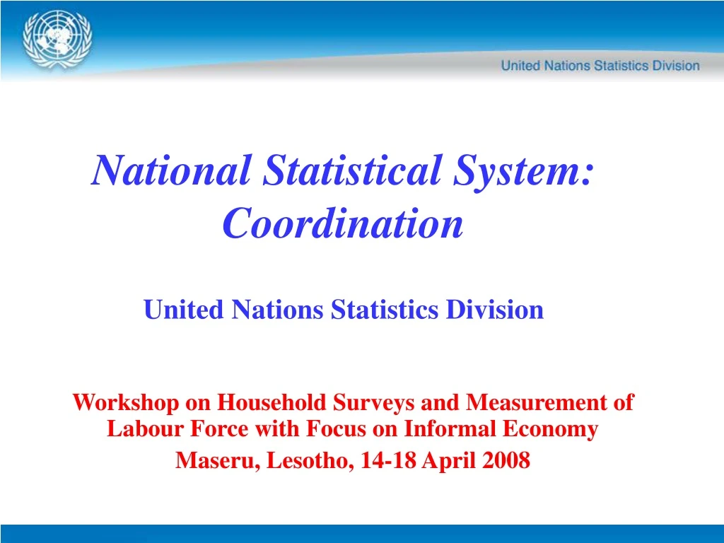 national statistical system coordination united nations statistics division