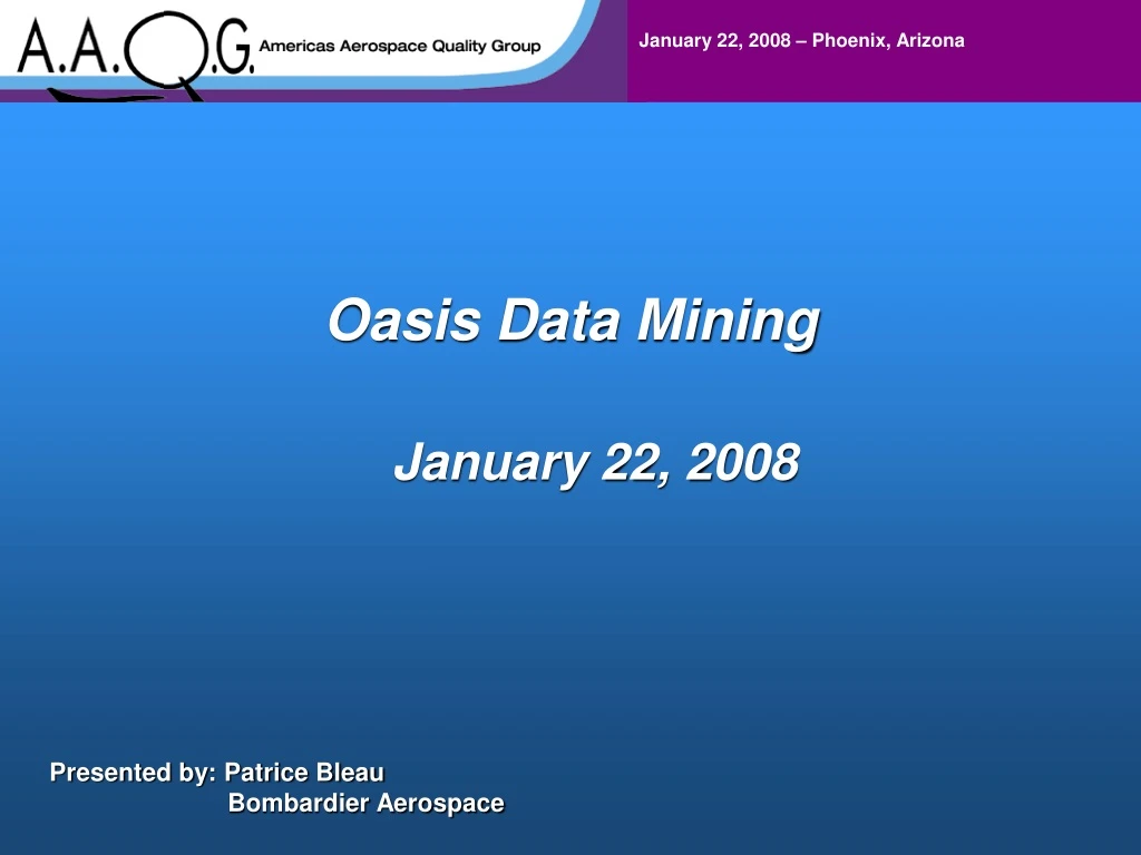 oasis data mining