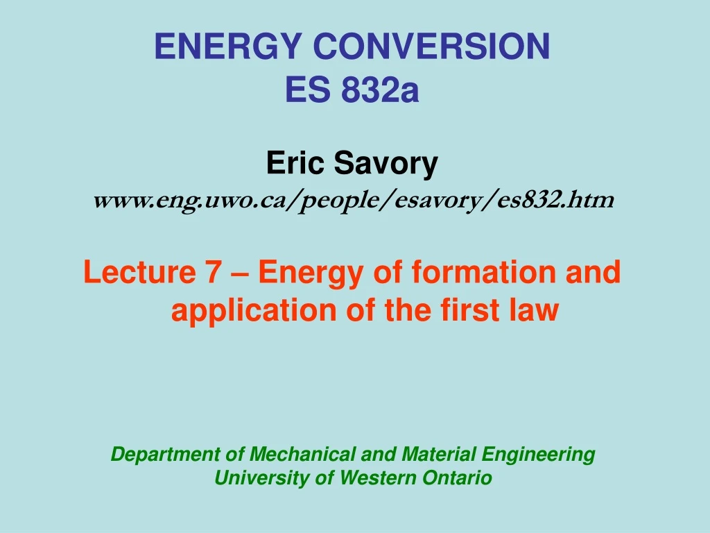 energy conversion es 832a eric savory