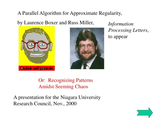 A Parallel Algorithm for Approximate Regularity, by Laurence Boxer and Russ Miller,