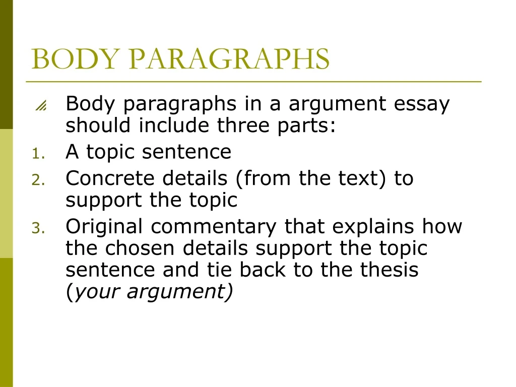 body paragraphs