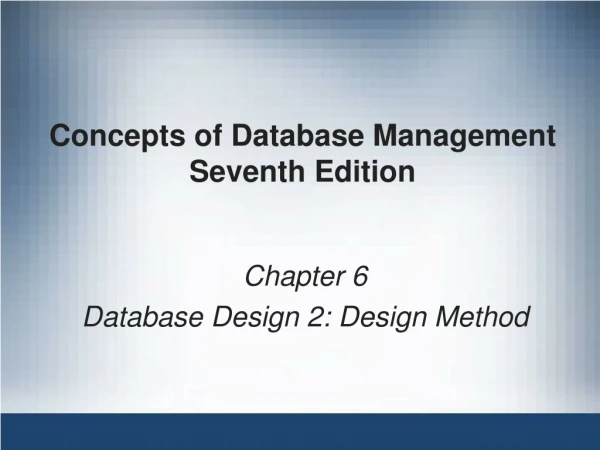 Concepts of Database Management Seventh Edition