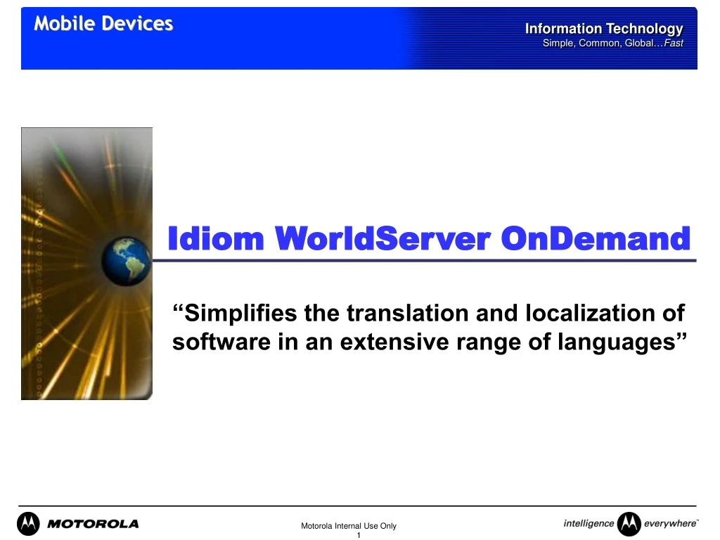 idiom worldserver ondemand