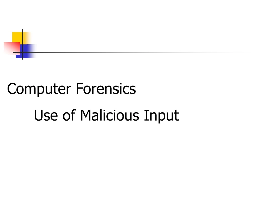 computer forensics use of malicious input