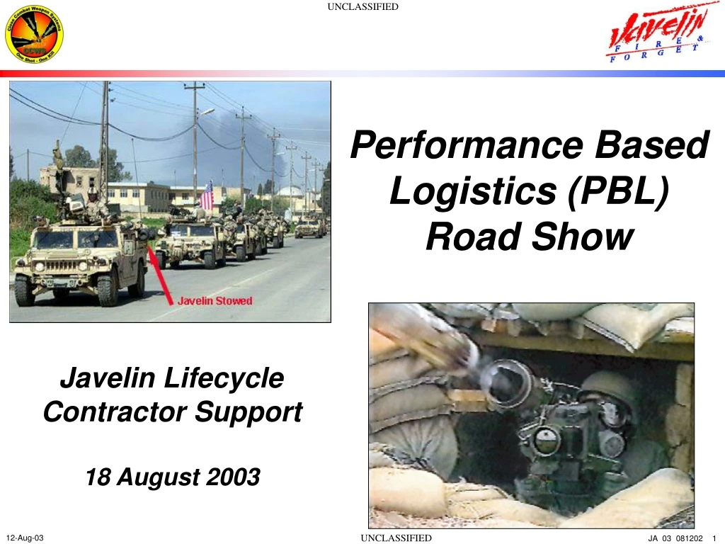 performance based logistics pbl road show