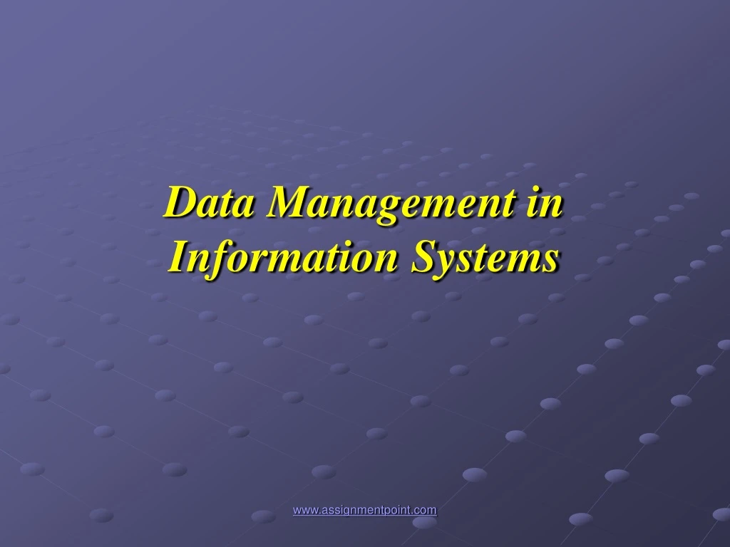 data management in information systems