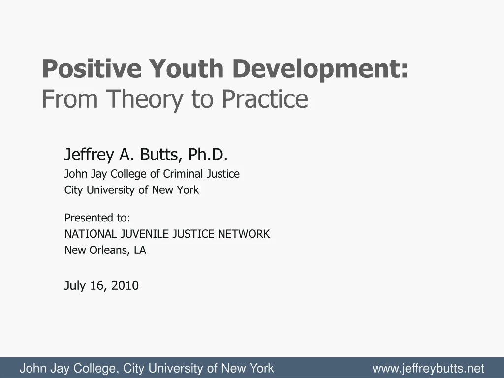 positive youth development from theory to practice