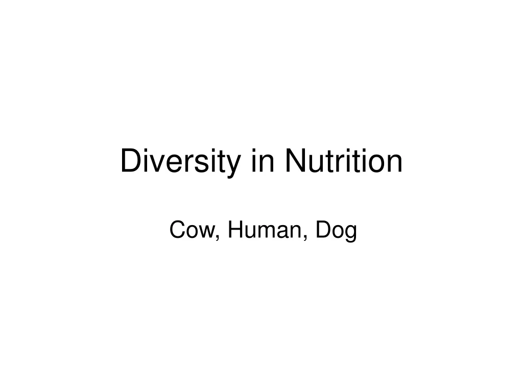 diversity in nutrition
