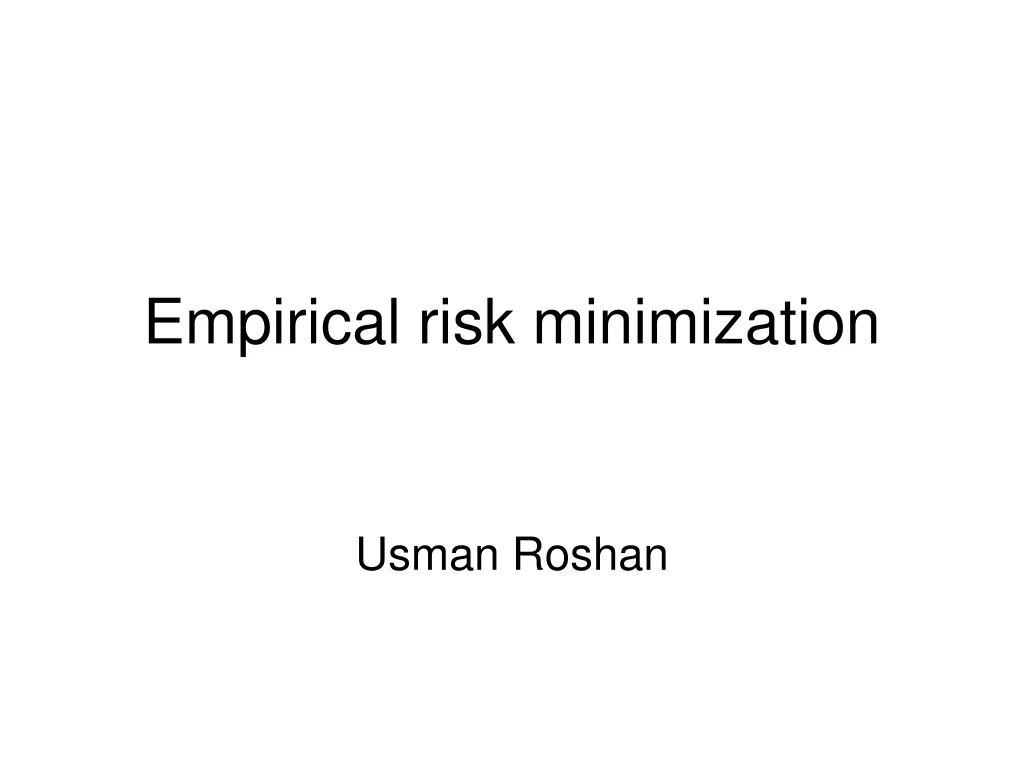 empirical risk minimization