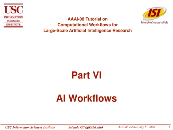 Part VI AI Workflows
