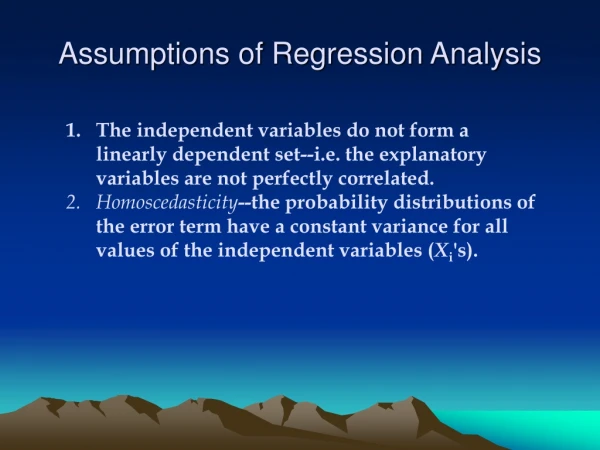 Assumptions of Regression Analysis