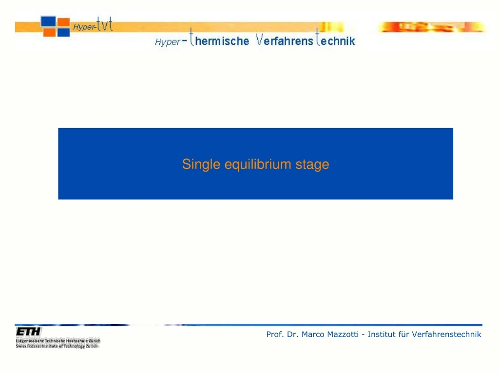 single equilibrium stage