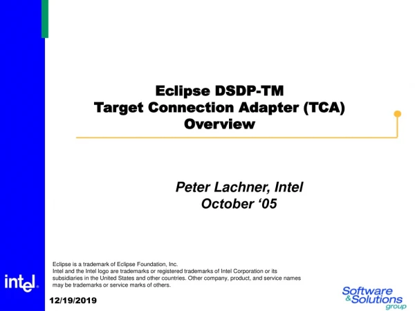 Eclipse DSDP-TM Target Connection Adapter (TCA) Overview