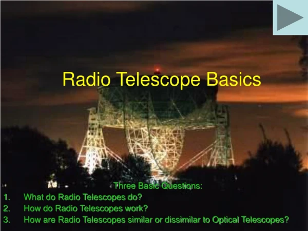 Radio Telescope Basics