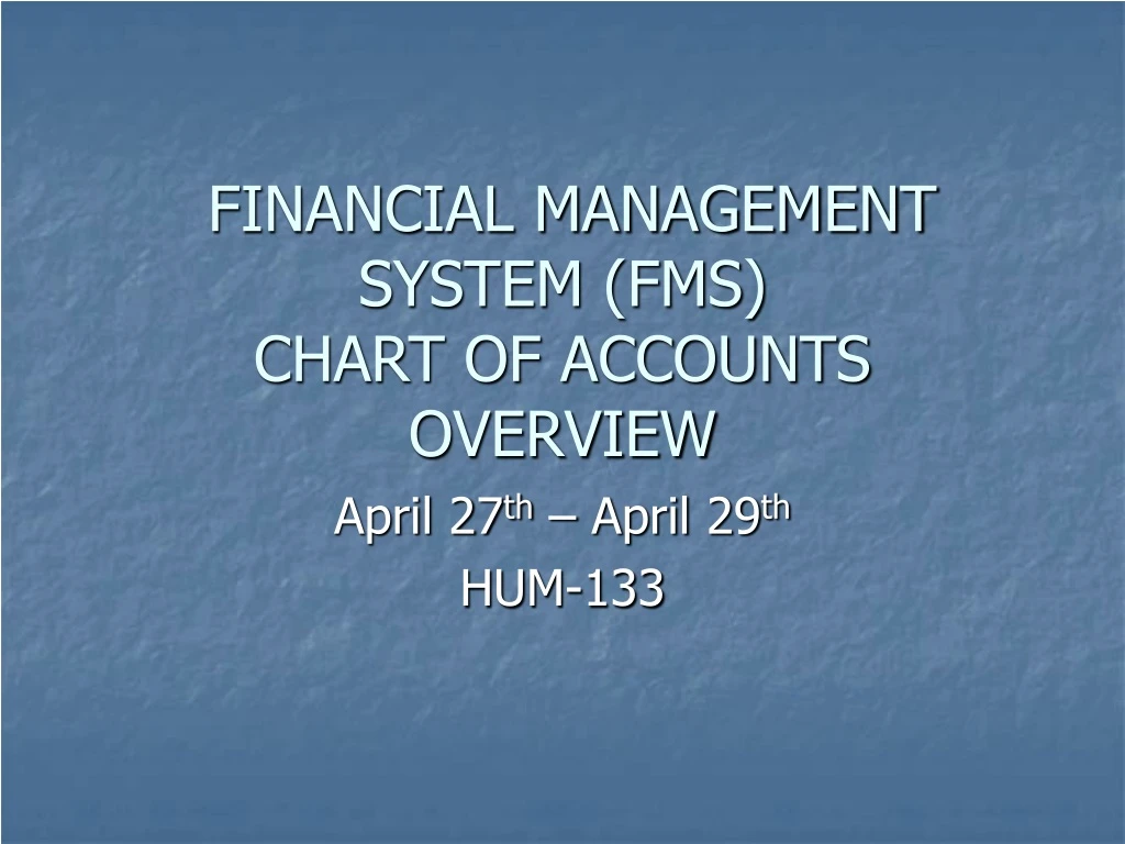 financial management system fms chart of accounts overview