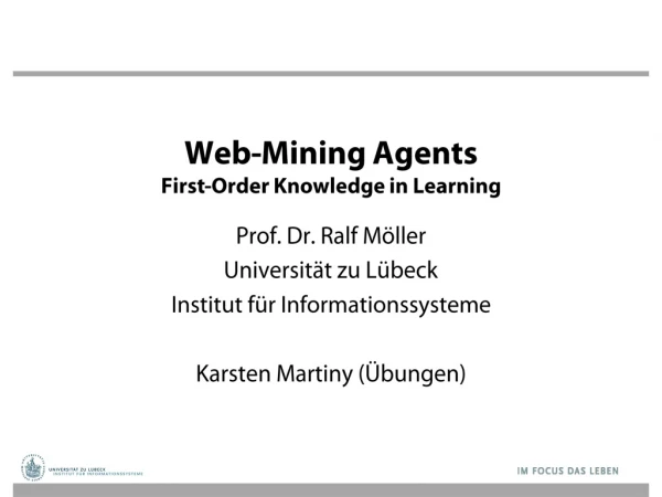 Web-Mining  Agents First-Order  Knowledge  in Learning
