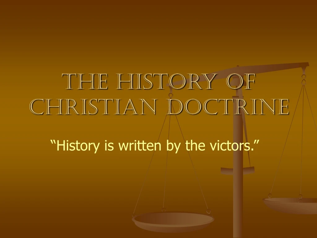 the history of christian doctrine