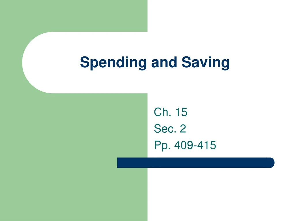 spending and saving