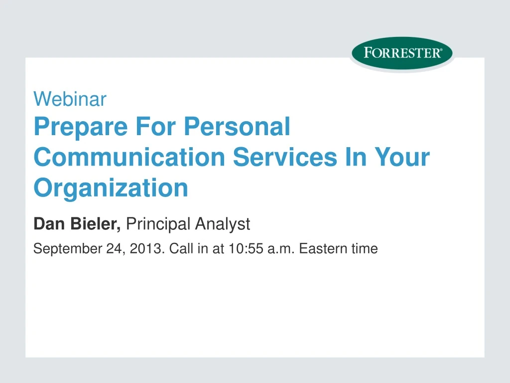 webinar prepare for personal communication services in your organization