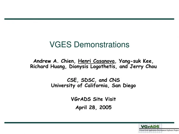 VGES Demonstrations