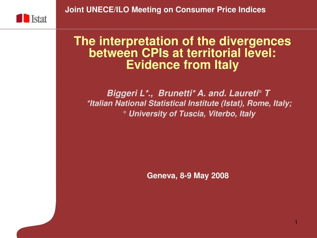 joint unece ilo meeting on consumer price indices