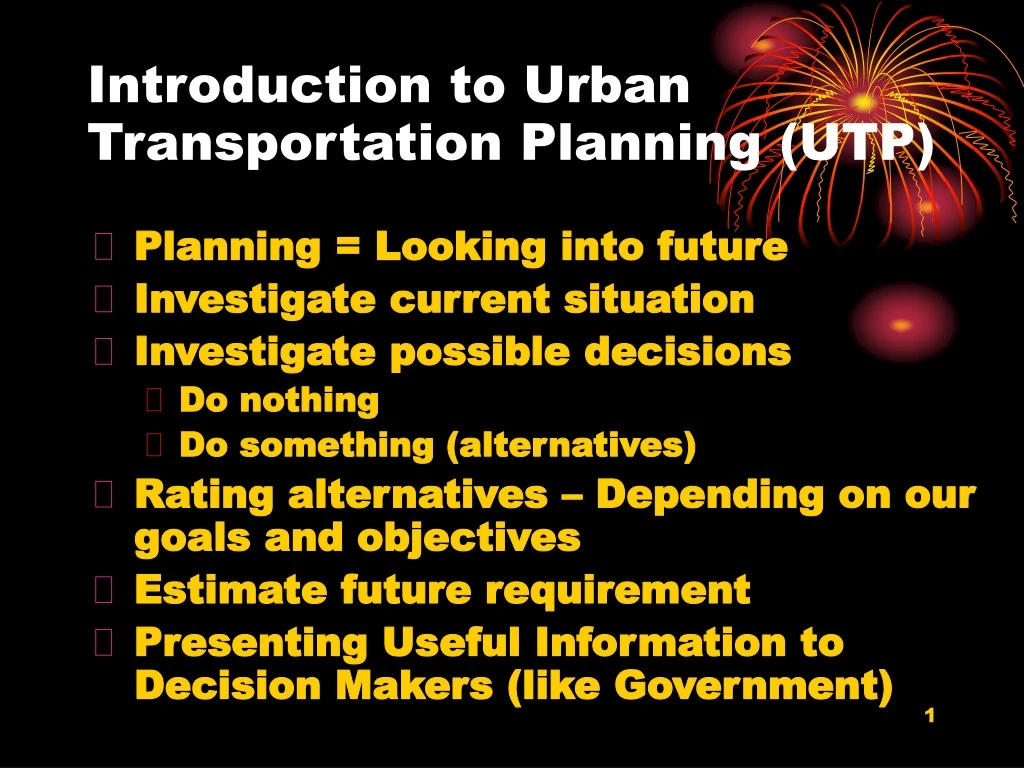introduction to urban transportation planning utp