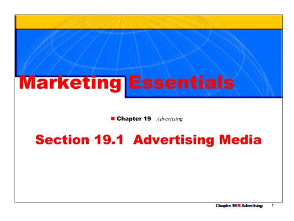 Section 19.1 Advertising Media