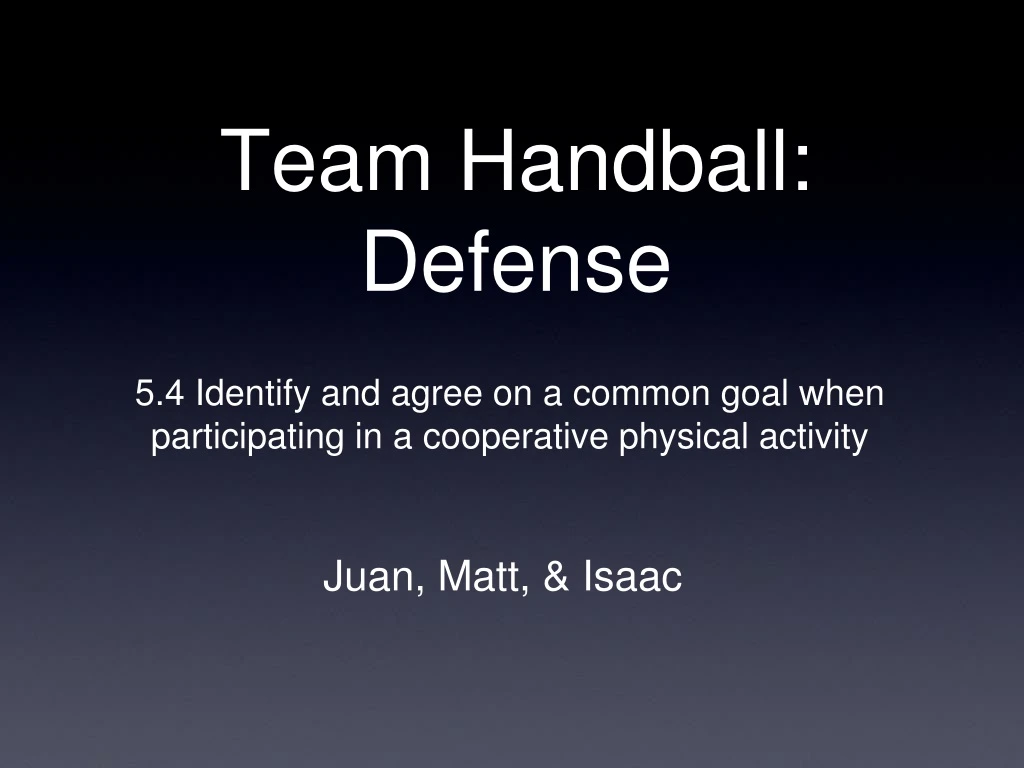 team handball defense