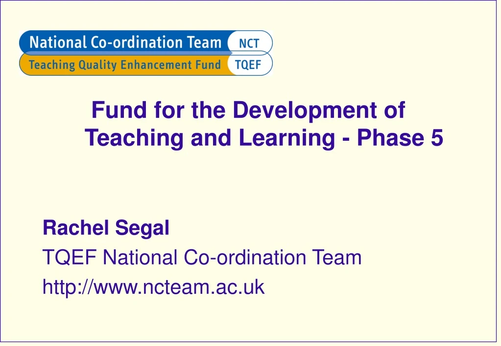 fund for the development of teaching and learning