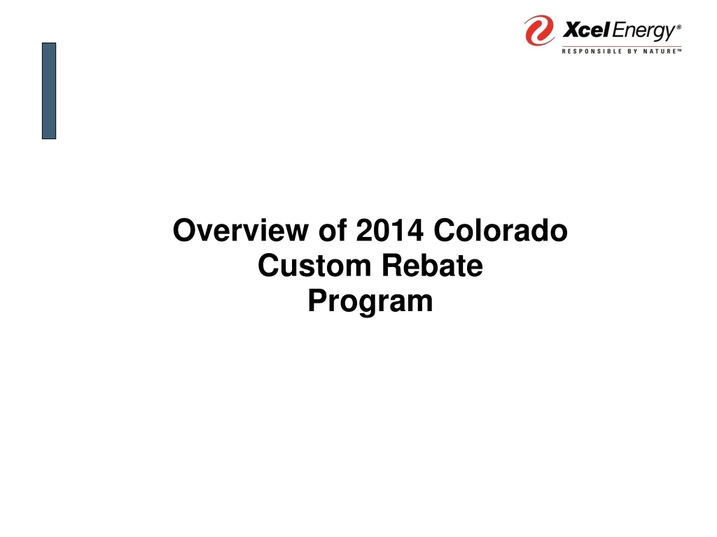 overview of 2014 colorado custom rebate program