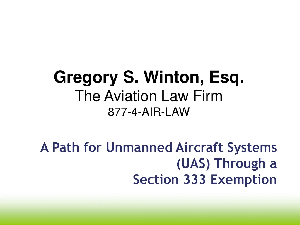 gregory s winton esq the aviation law firm