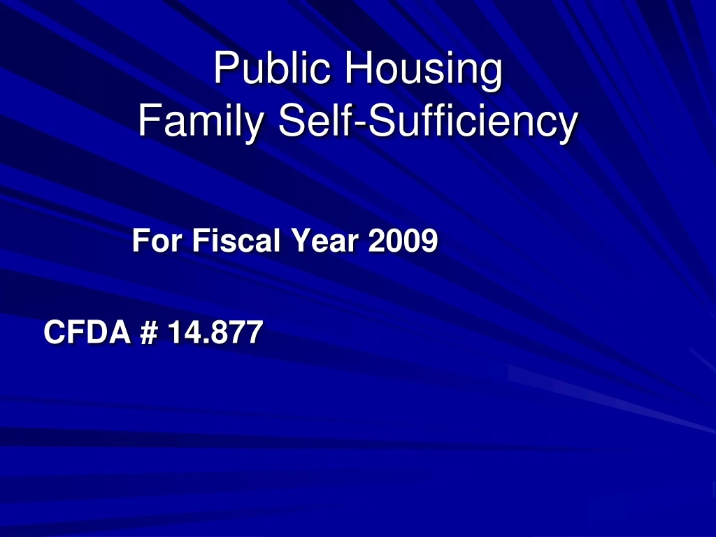 public housing family self sufficiency