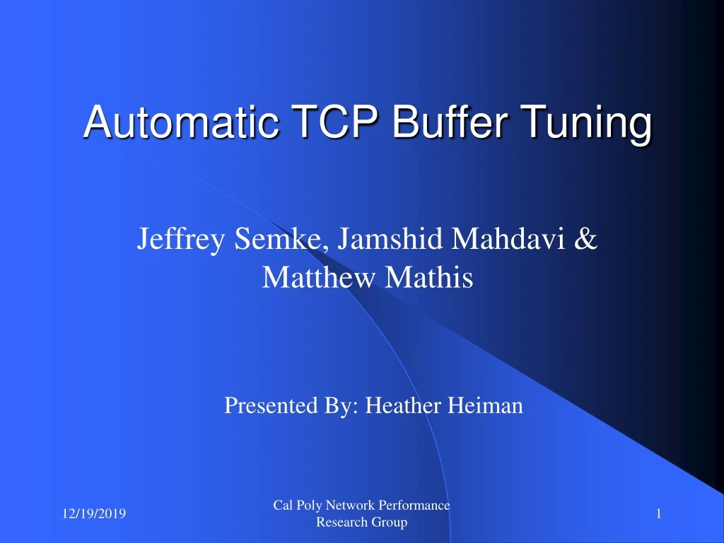 automatic tcp buffer tuning